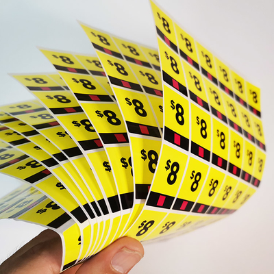 BOPP Pazarlama Özel Perakende Etiketleri CMYK Baskı Kalıcı Promosyon Etiketleri Etiketleri