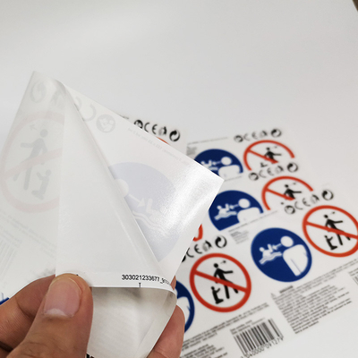 Parlak Uyarı Etiketi Etiketleri PVC CMYK Yapışkanlı Su Geçirmez Kağıt Vinil