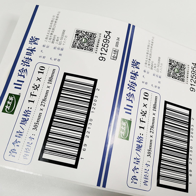 Oval BOPP Özel Perakende Etiketleri QR Kodu CMYK Barkod Şeffaf Vinil Yazıcı Kağıdı