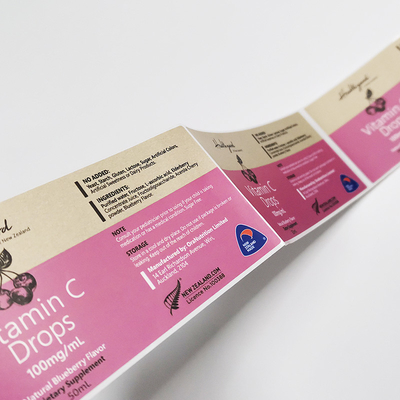Çıkarılabilir İlaç Etiket Baskı CMYK Vitamin Şişe Etiketleri