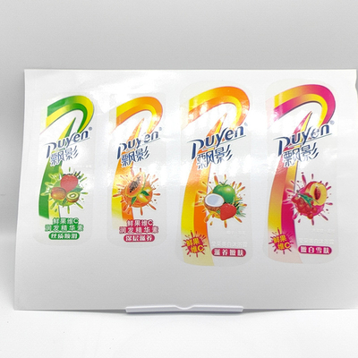 CMYK Kozmetik Etiket Tasarımı Dikdörtgen PVC Pantone Kozmetik Beyaz Etiket