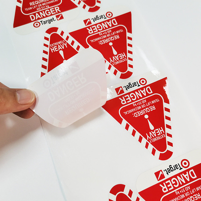 40 X 40mm Tehlike Uyarısı Dikkat Etiketleri BOPP Vinil Su Geçirmez Kalıcı Etiketler