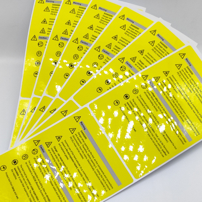 Mat Yapışkanlı Anti Statik Etiket CMYK Dikkat Endüstriyel Etiket Kağıdı