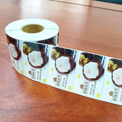 MOQ 1000pcs CMYK Baskı ile Gıda Yapıştırıcı Etiketleri Kare Şekilde